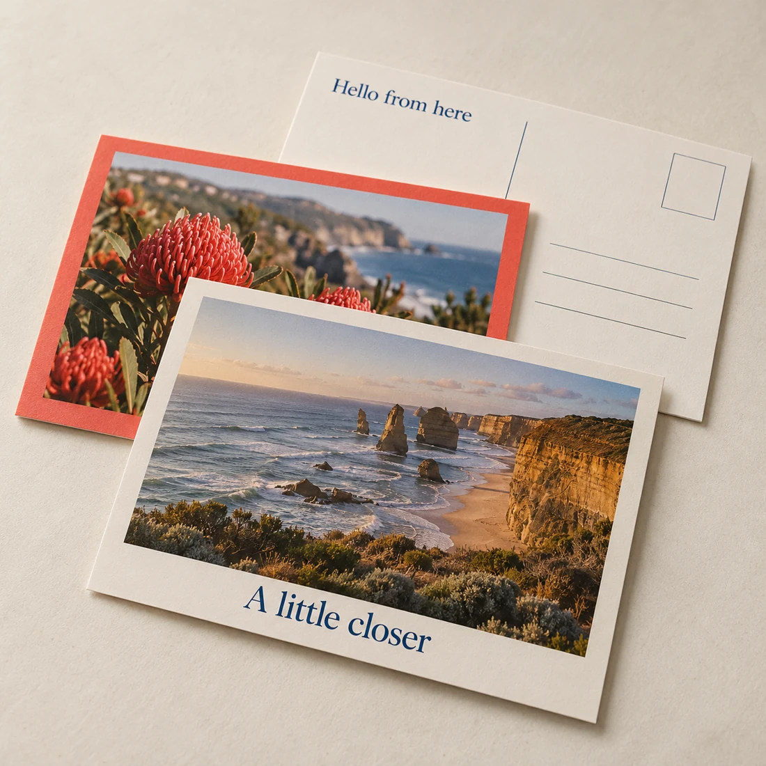 Illustrative postcards