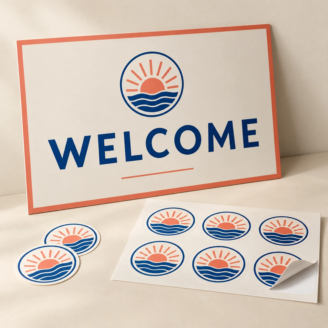 Illustrative signs & stickers